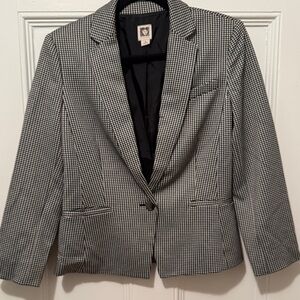 Anne Klein Monochrome Houndstooth Blazer